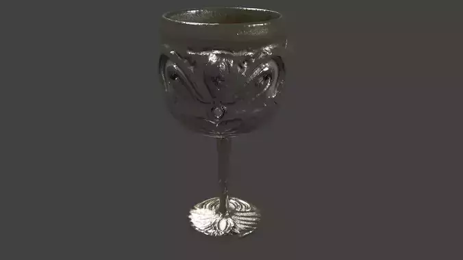  golden wine cup Free low-poly 3D model