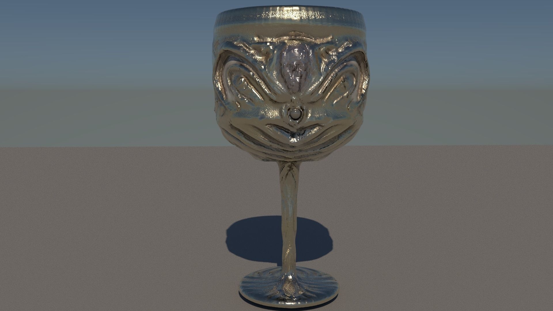 golden wine cup Free low-poly 3D model_8