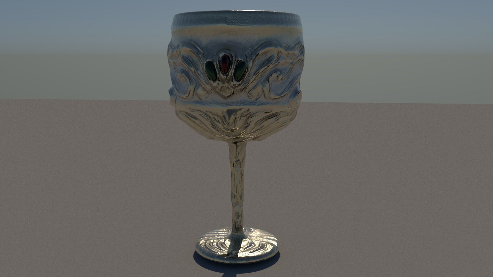 golden wine cup Free low-poly 3D model_12