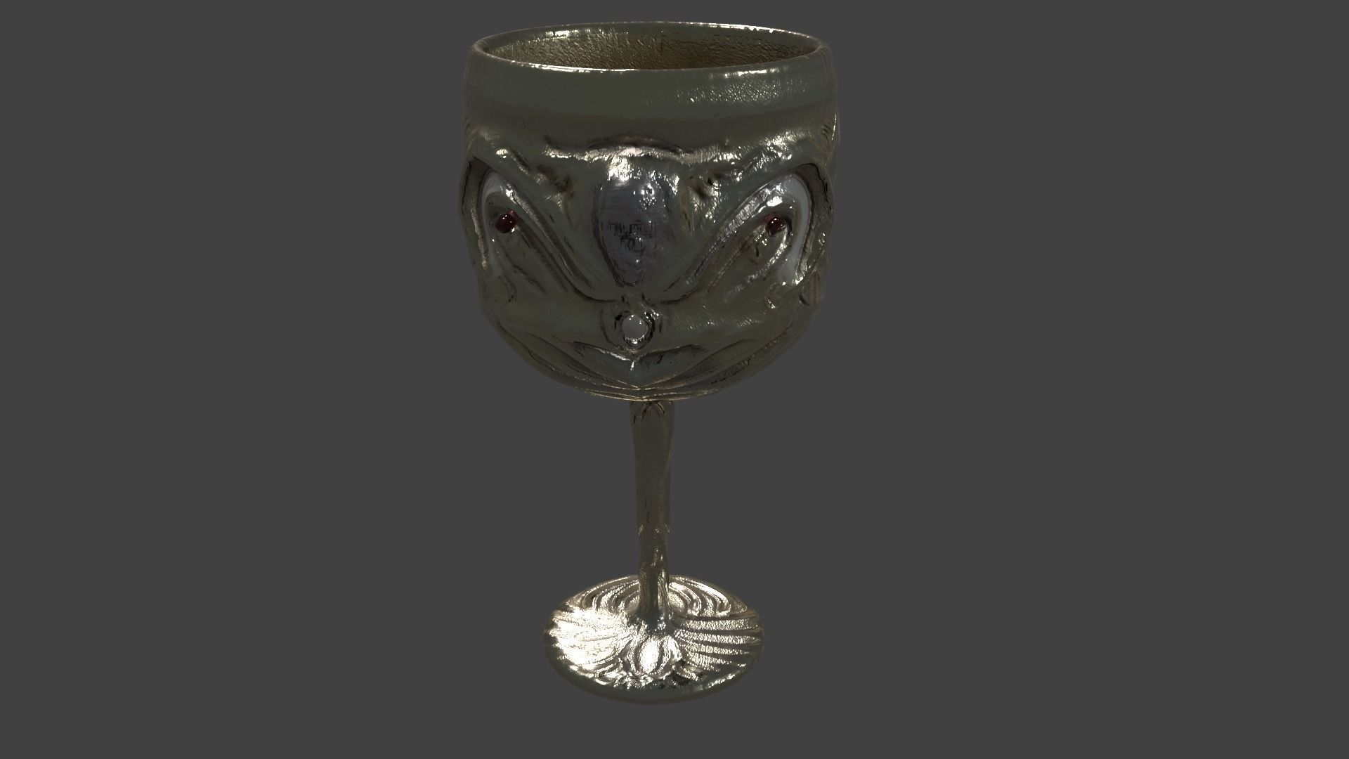 golden wine cup Free low-poly 3D model_2