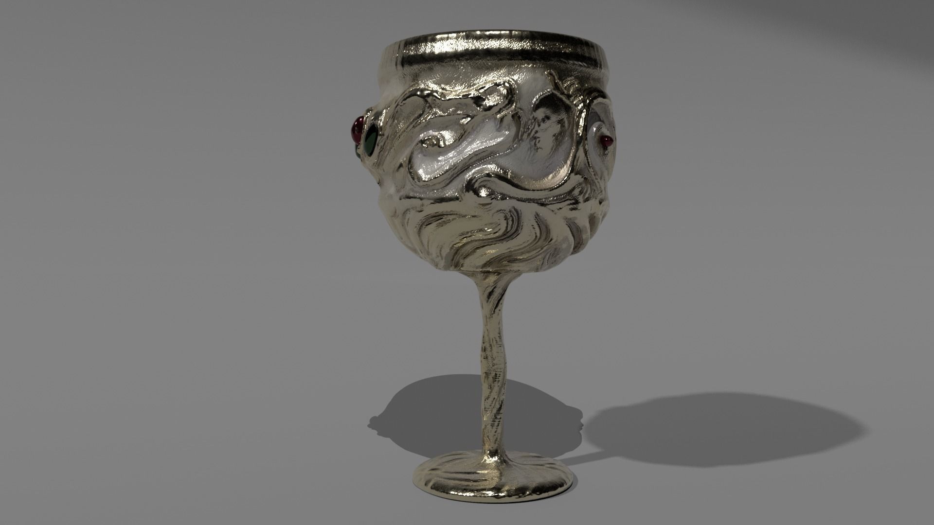 golden wine cup Free low-poly 3D model_13