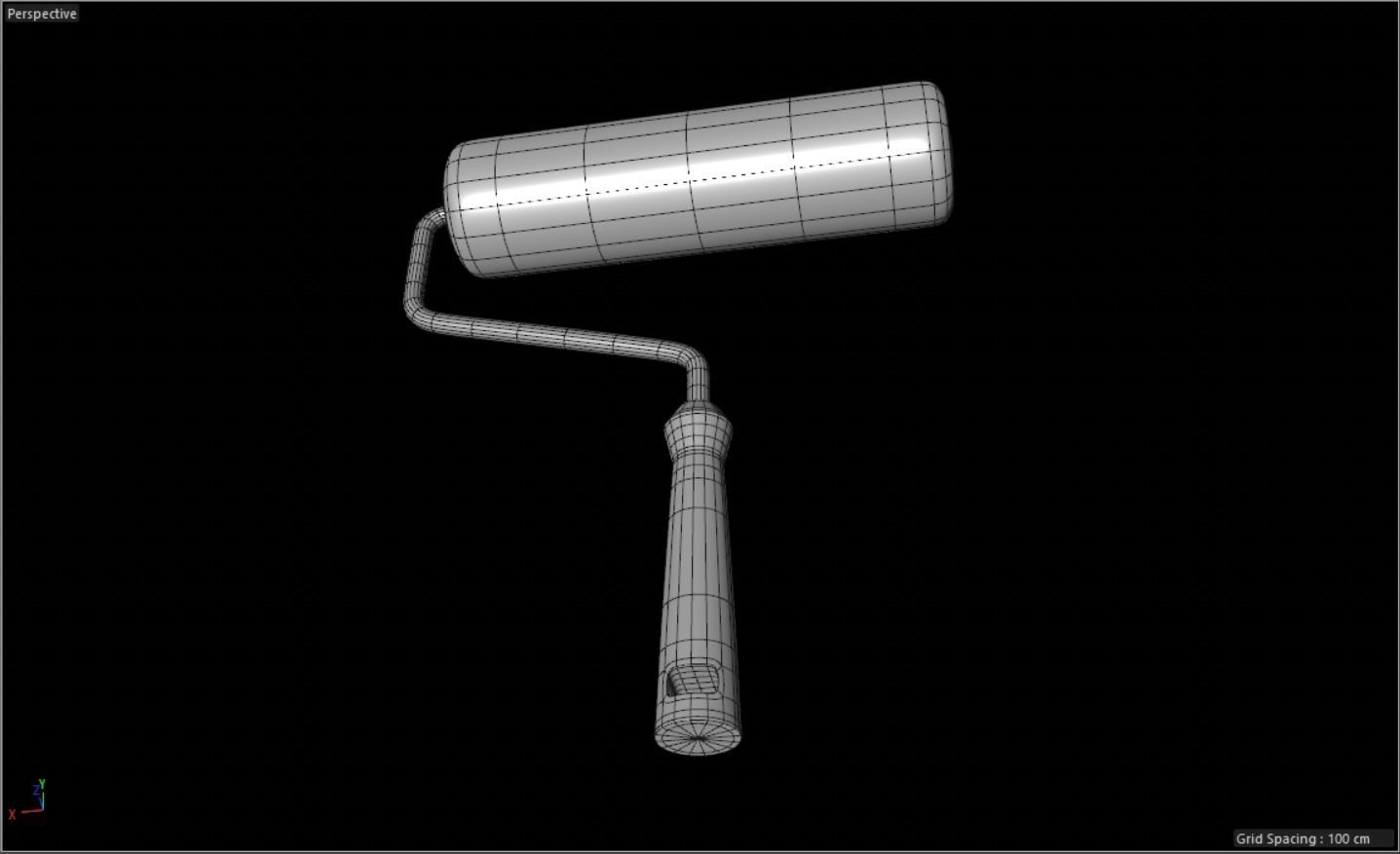 Round roller paint brush 3D model free 3D model | CGTrader