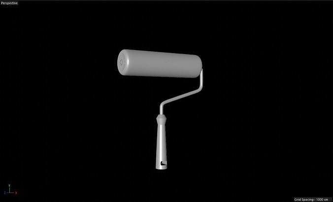 Round roller paint brush 3D model free 3D model | CGTrader