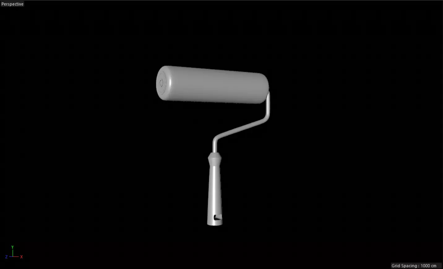 Round roller paint brush 3D model Free 3D model