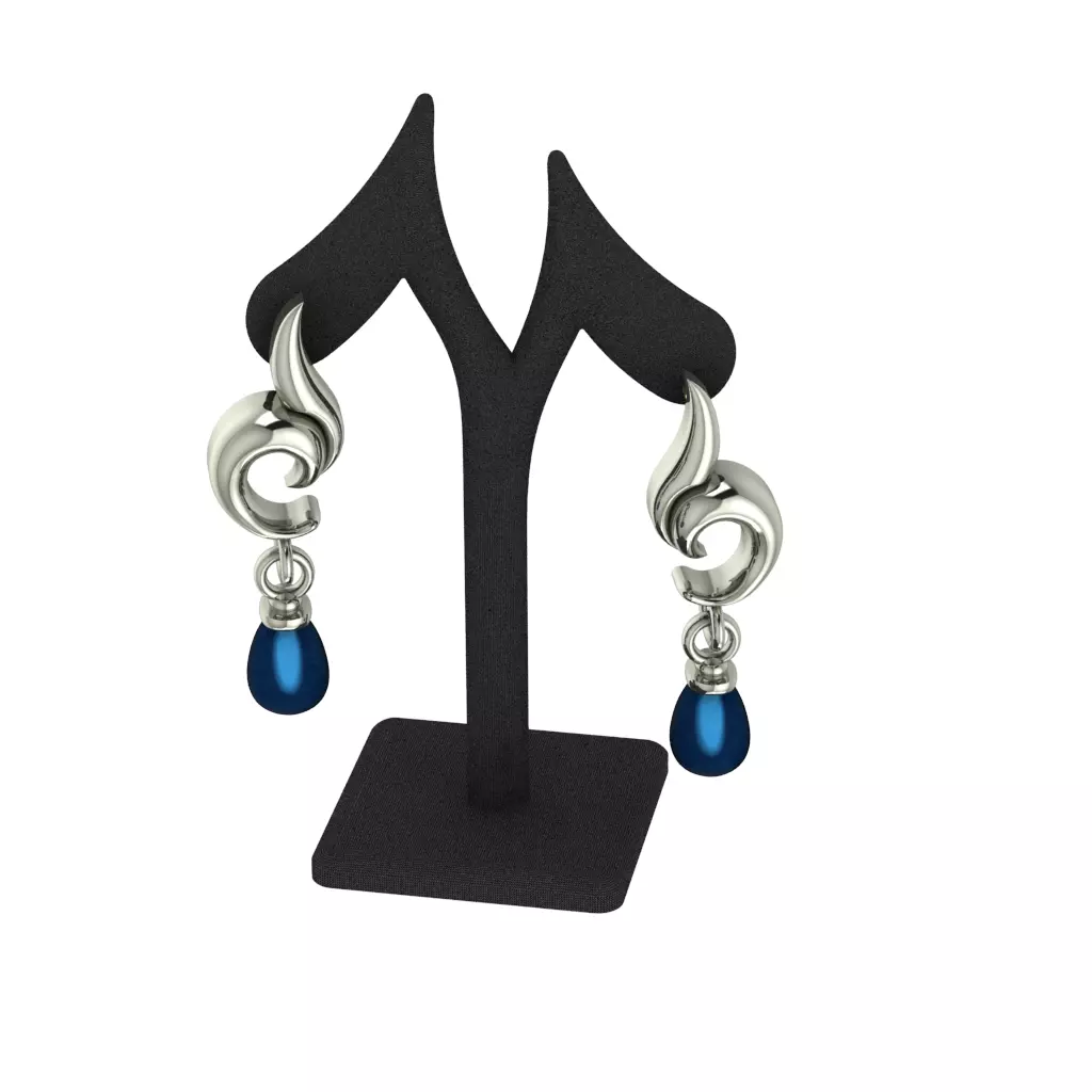 Women pearl earing 3D model 3D print model