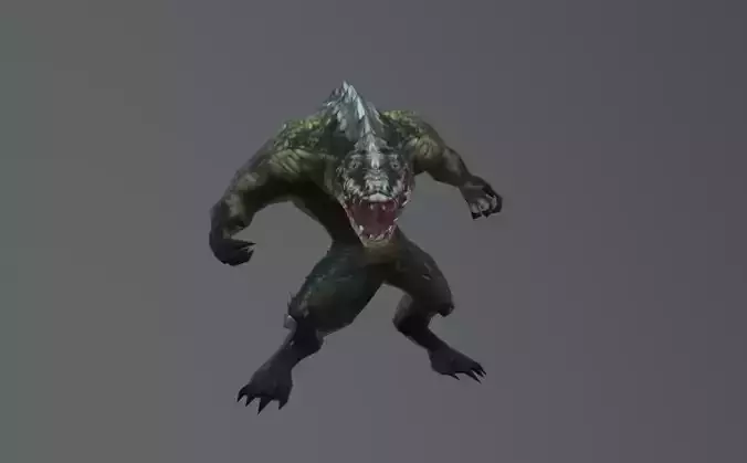 Crocodile Monster Low Poly Low-poly 3D model
