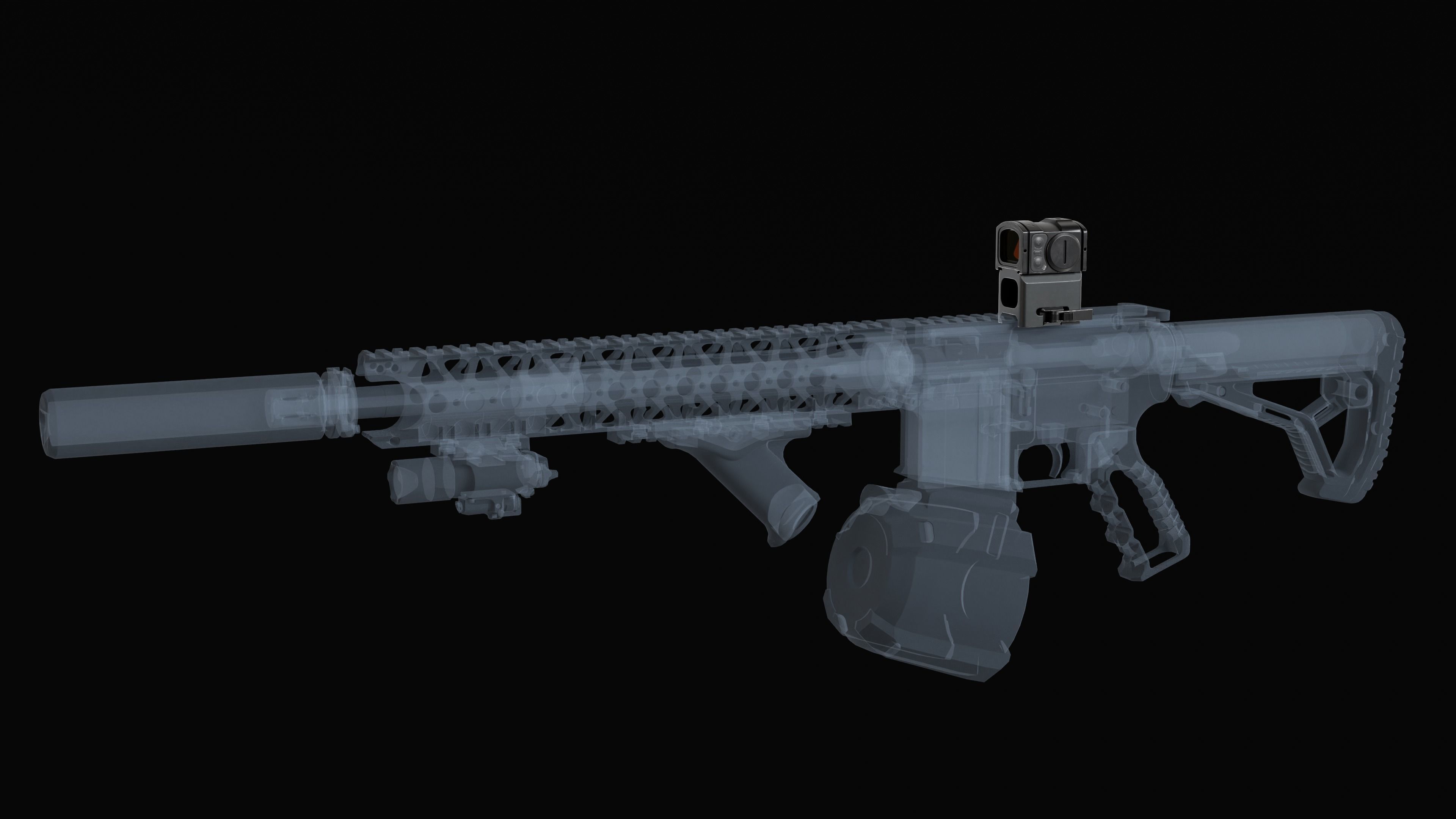 Red Dot Reflex Sight Aimpoint Acro P-2 Low-poly 3D model_2