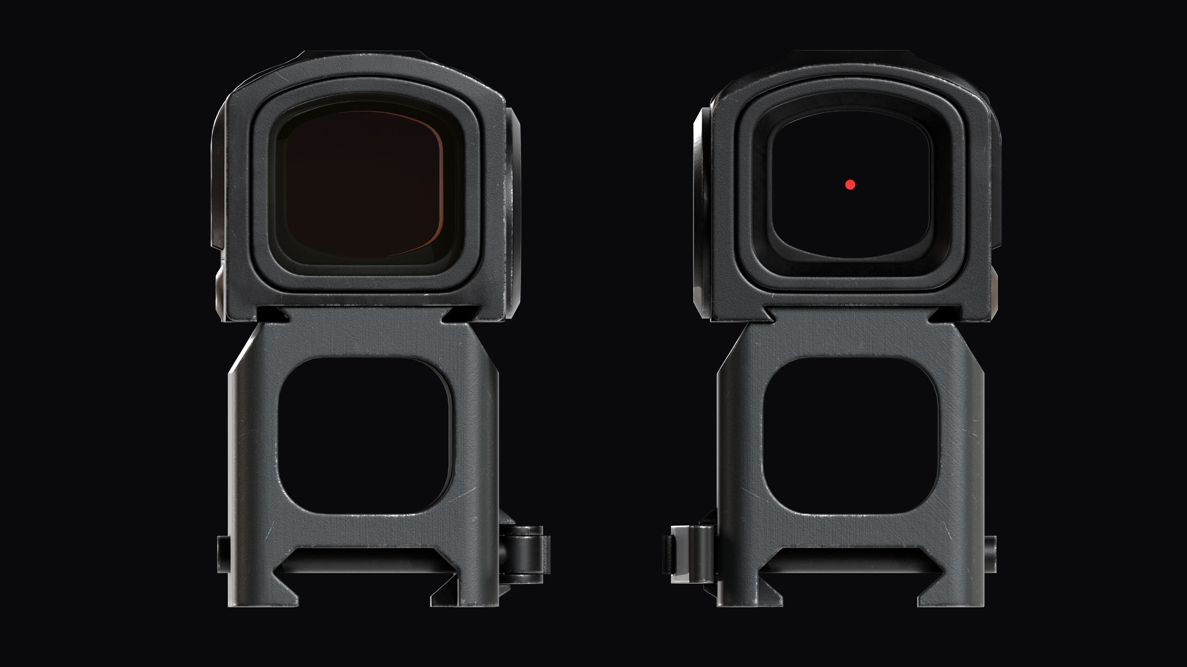 Red Dot Reflex Sight Aimpoint Acro P-2 Low-poly 3D model_13