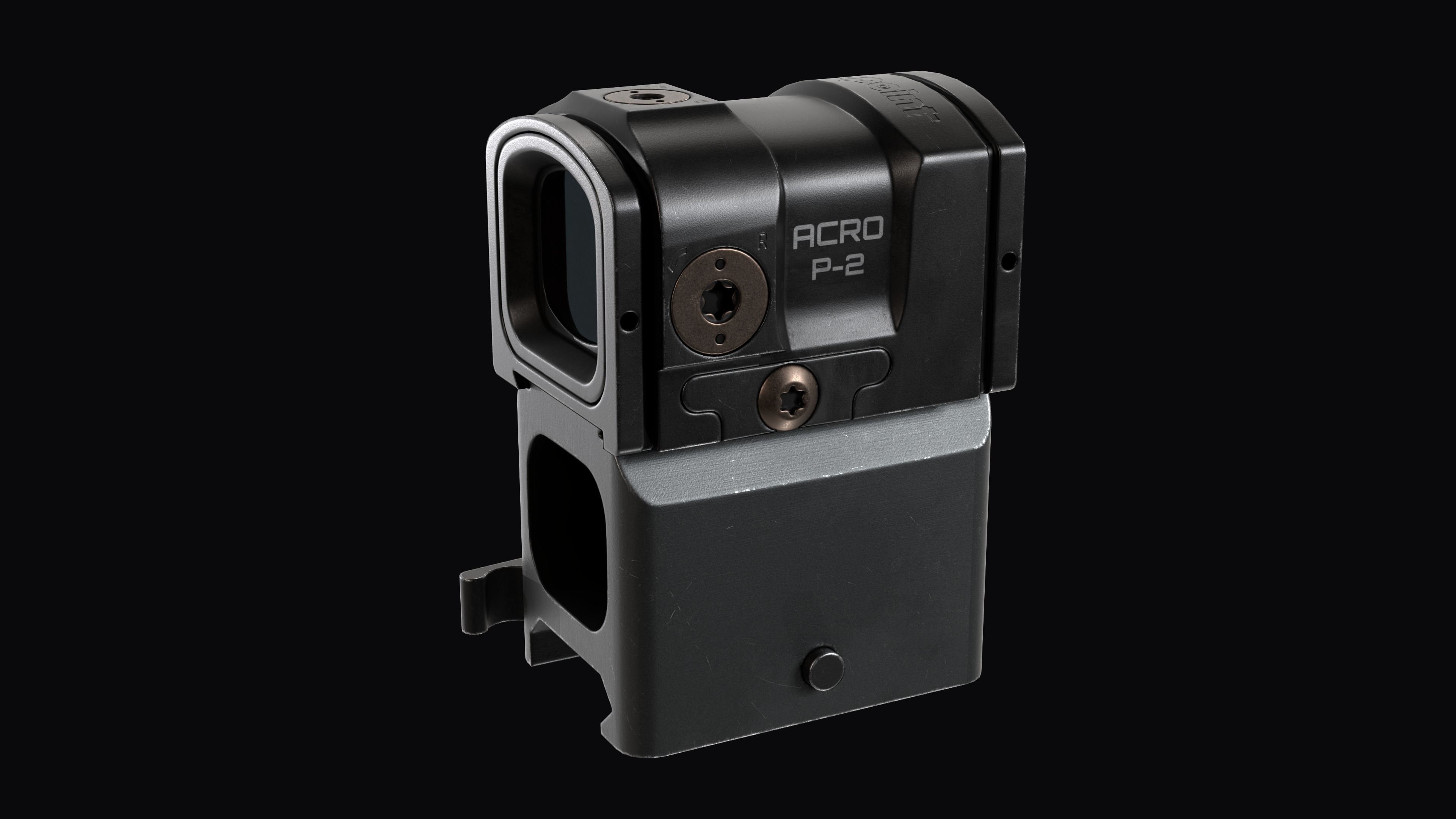Red Dot Reflex Sight Aimpoint Acro P-2 Low-poly 3D model_5