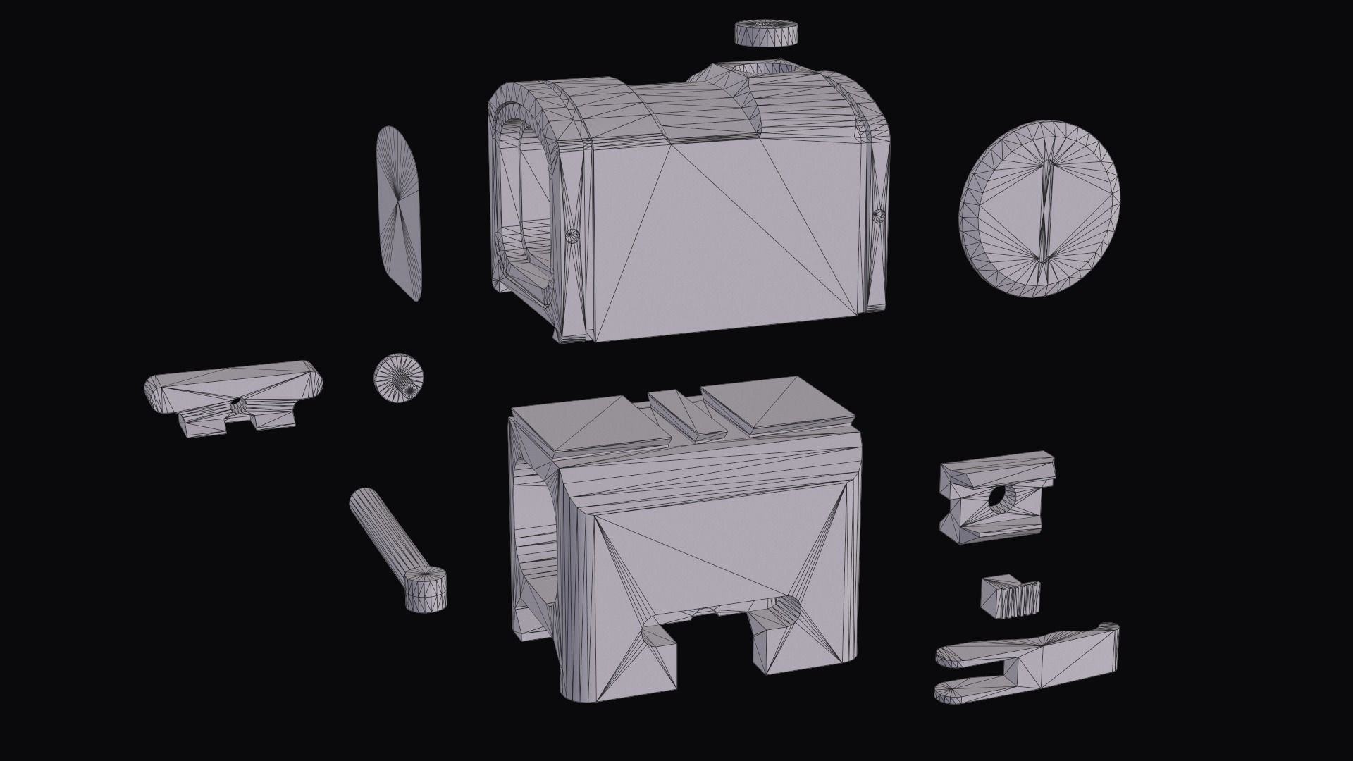 Red Dot Reflex Sight Aimpoint Acro P-2 Low-poly 3D model_15