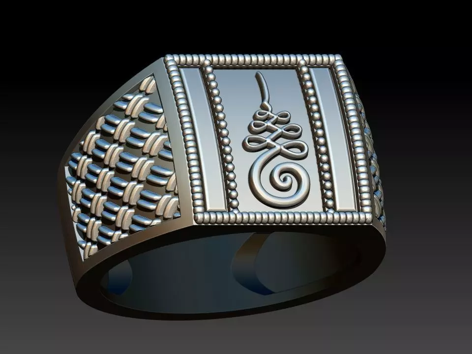 Unalome Ring 3D print model