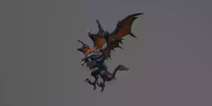 Bat Devil Double Wings Low-poly 3D model