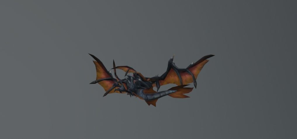 Bat Devil Double Wings Low-poly 3D model_2