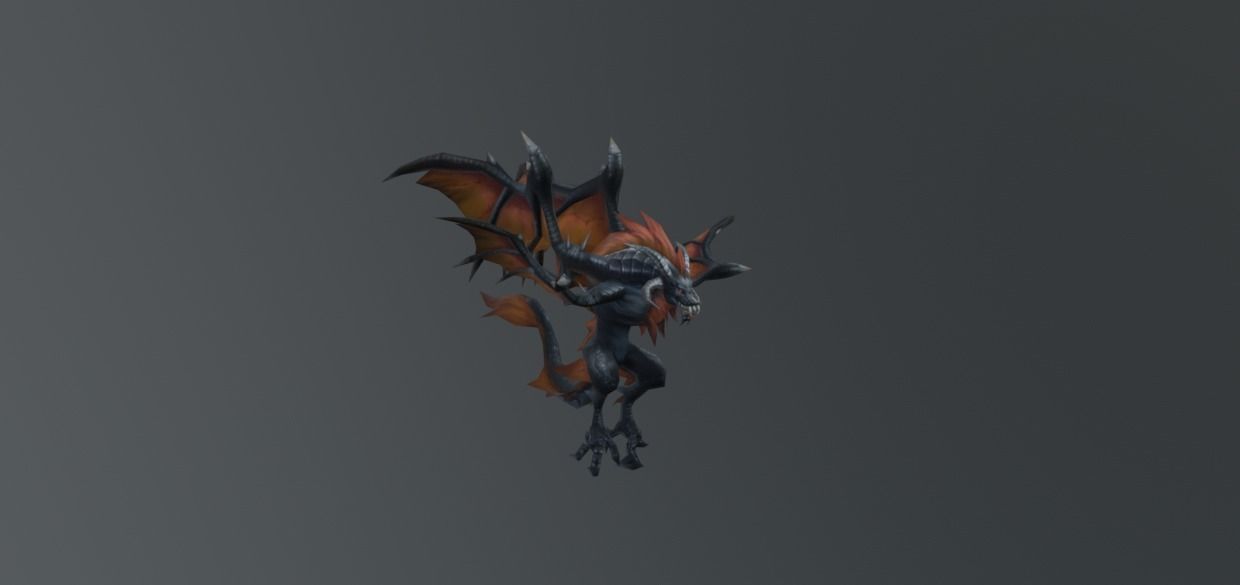 Bat Devil Double Wings Low-poly 3D model_1