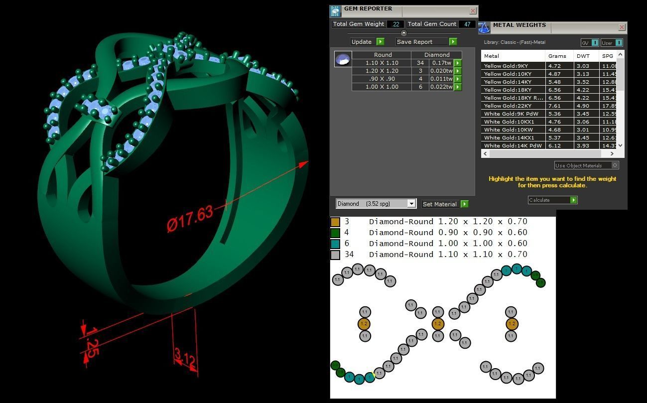 Jewelry Diamond Ring 3D print model_1