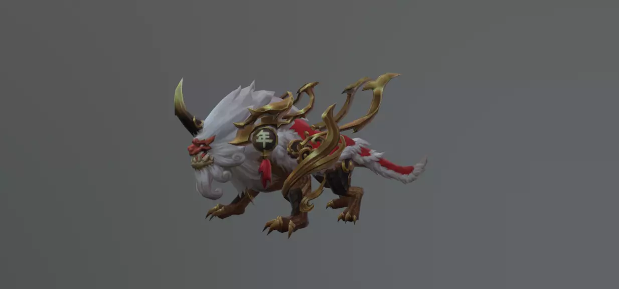 Lion Chinese Monster Low-poly 3D model_0