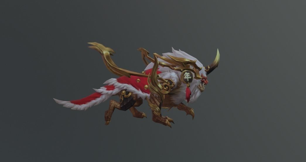 Lion Chinese Monster Low-poly 3D model_2