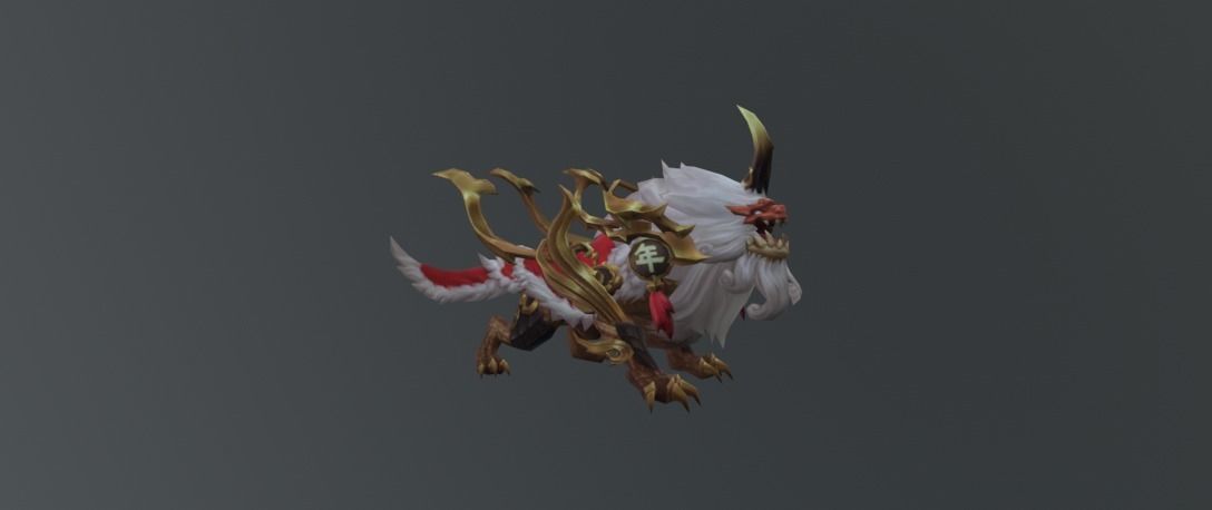 Lion Chinese Monster Low-poly 3D model_4