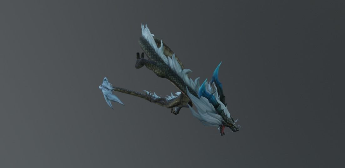 Dragon Blue Old Low Poly Low-poly 3D model_5