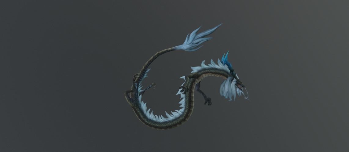 Dragon Blue Old Low Poly Low-poly 3D model_3