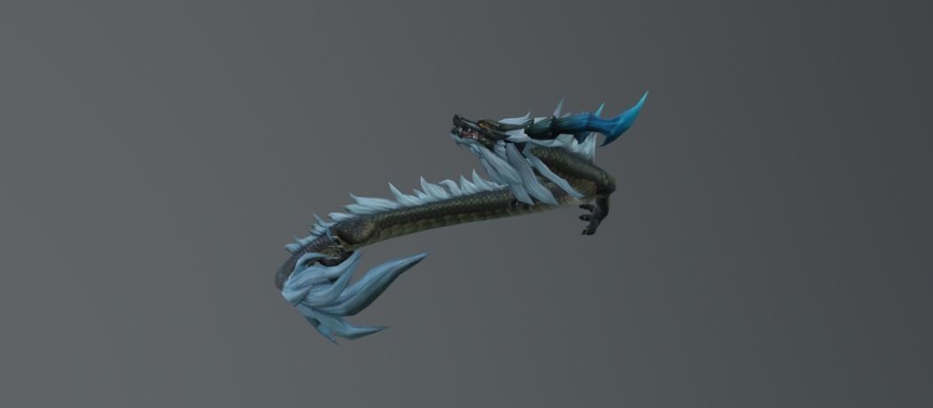 Dragon Blue Old Low Poly Low-poly 3D model_2