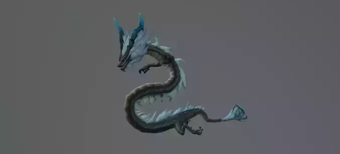 Dragon Blue Old Low Poly Low-poly 3D model