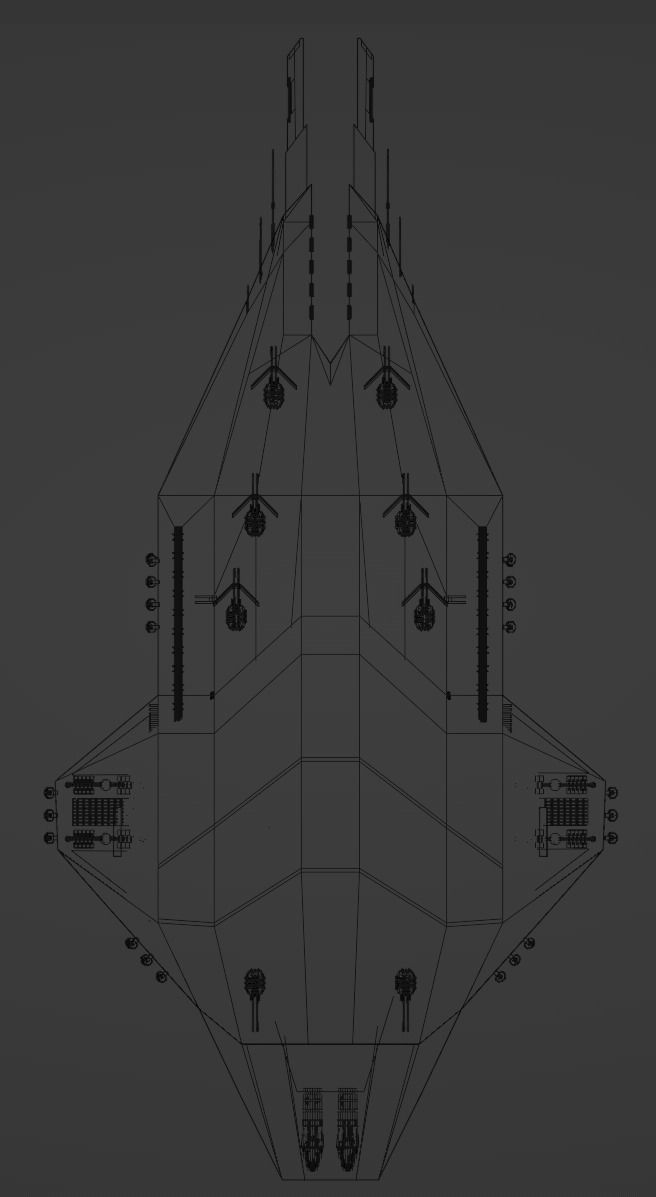 Ares-class heavy cruiser Low-poly 3D model_9