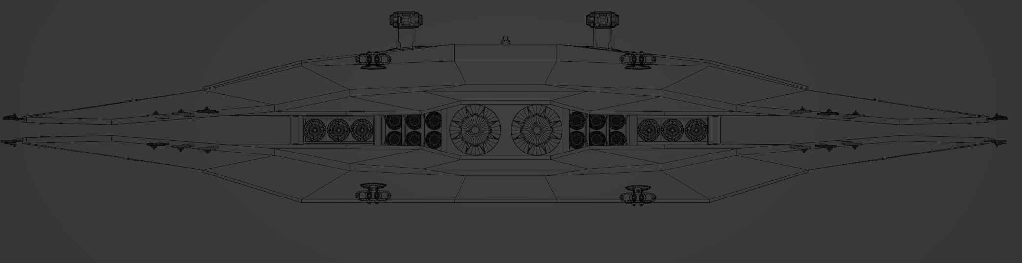 Ares-class heavy cruiser Low-poly 3D model_11