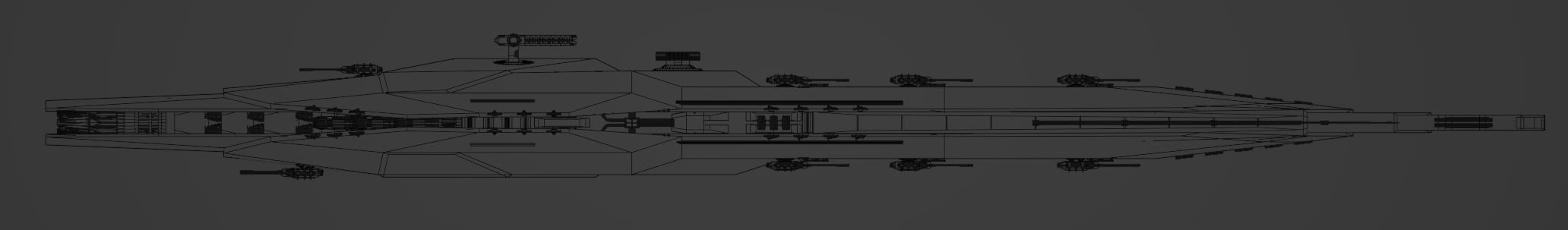 Ares-class heavy cruiser Low-poly 3D model_12