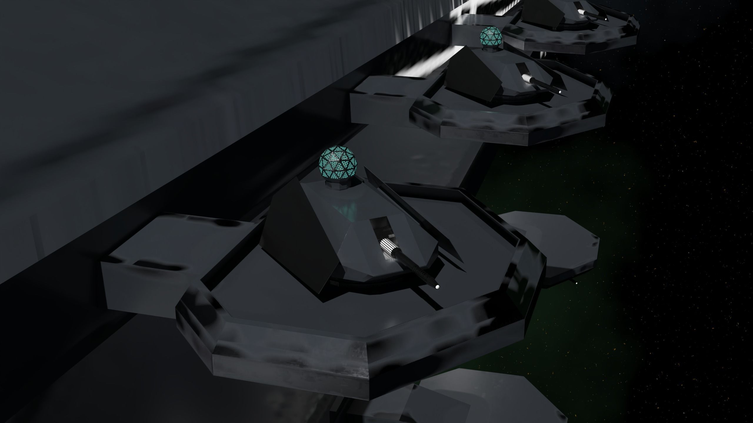 Ares-class heavy cruiser Low-poly 3D model_7