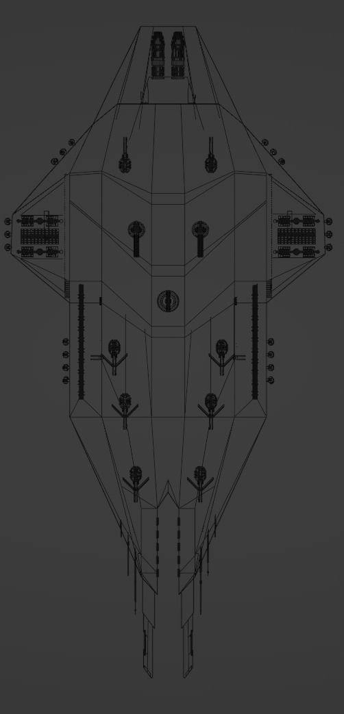 Ares-class heavy cruiser Low-poly 3D model_13