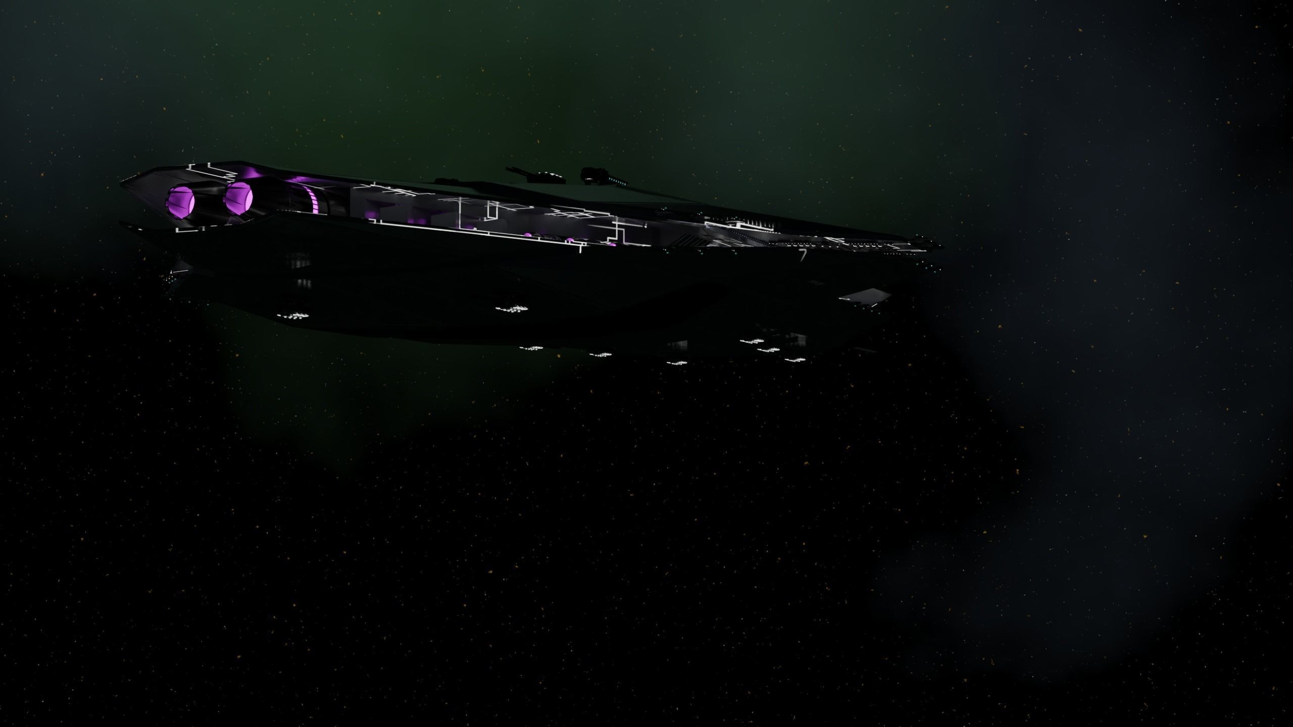 Ares-class heavy cruiser Low-poly 3D model_5