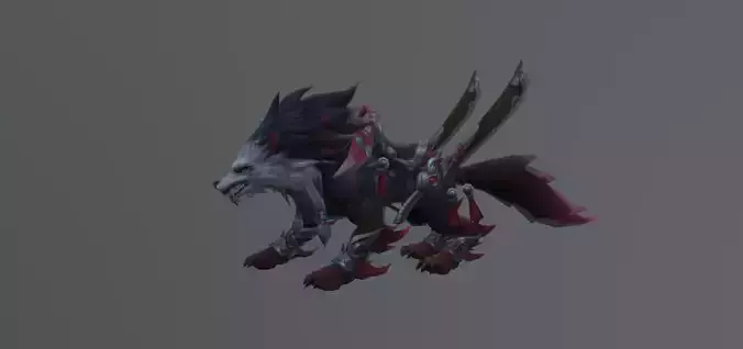Wolf Dark Knight Low Poly Low-poly 3D model