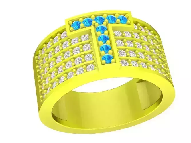 T letter diamond men ring 4720