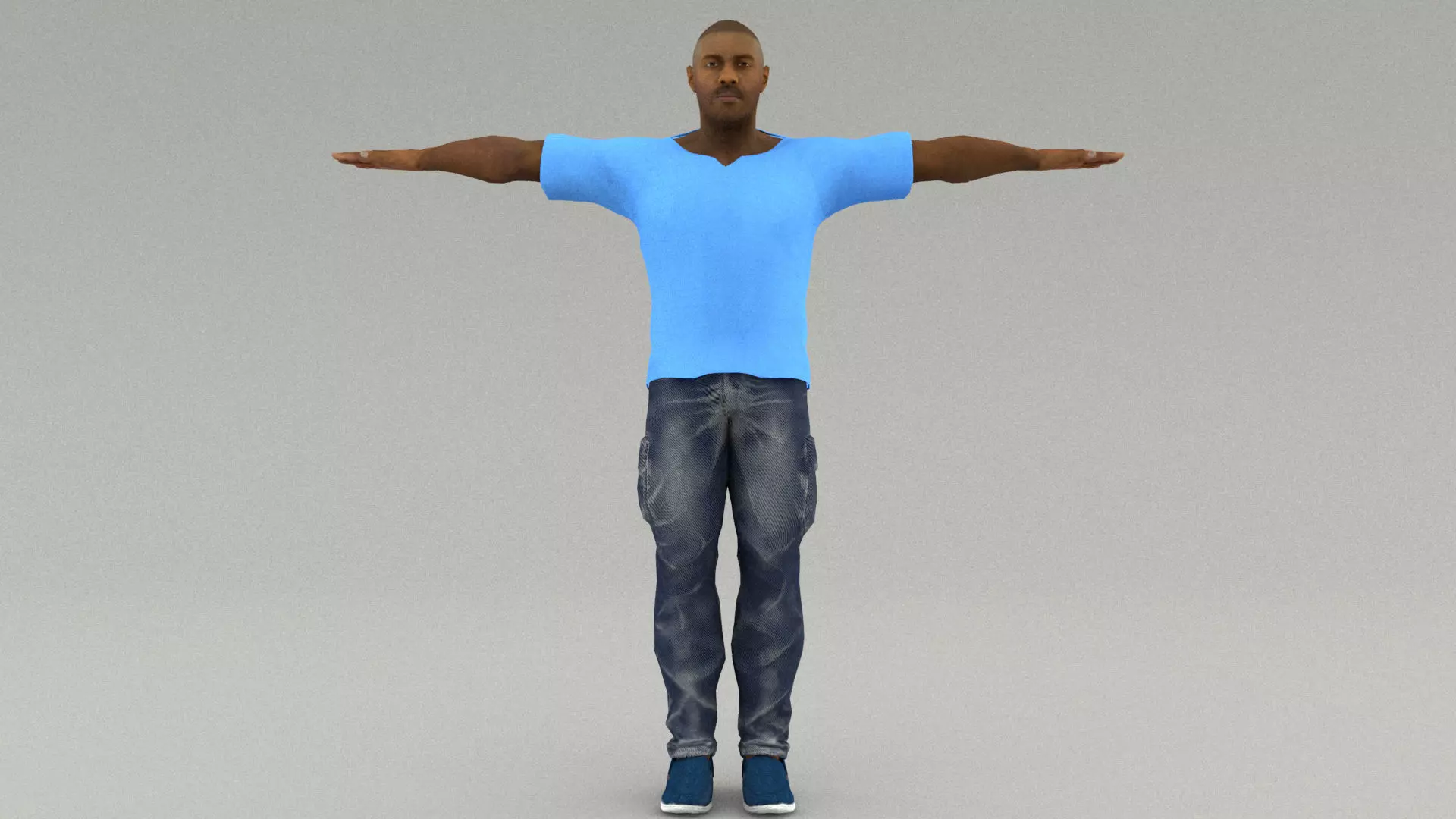 laos Game Male African Low-poly 3D model_0