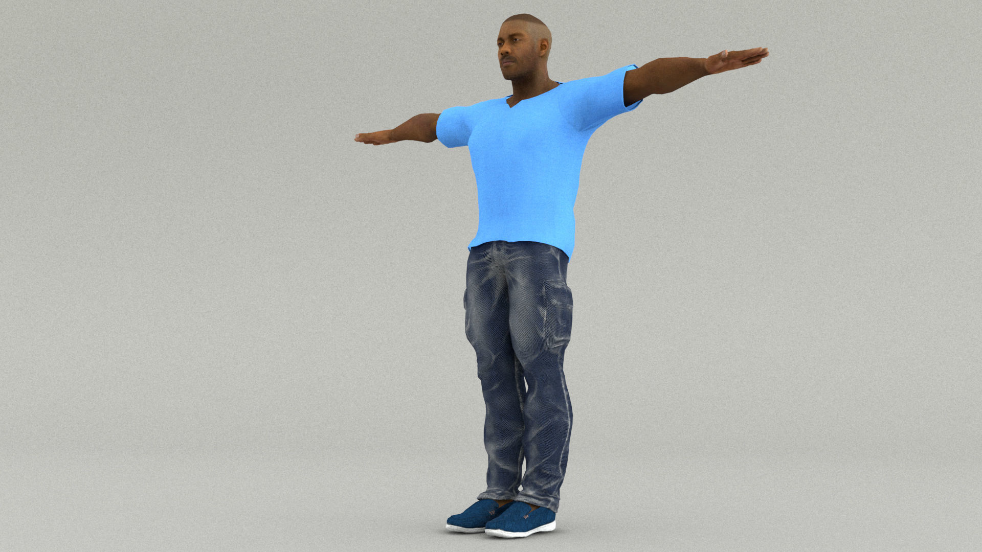 laos Game Male African Low-poly 3D model_2