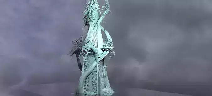 Elden Celtic Gods Engraved Tree Tower