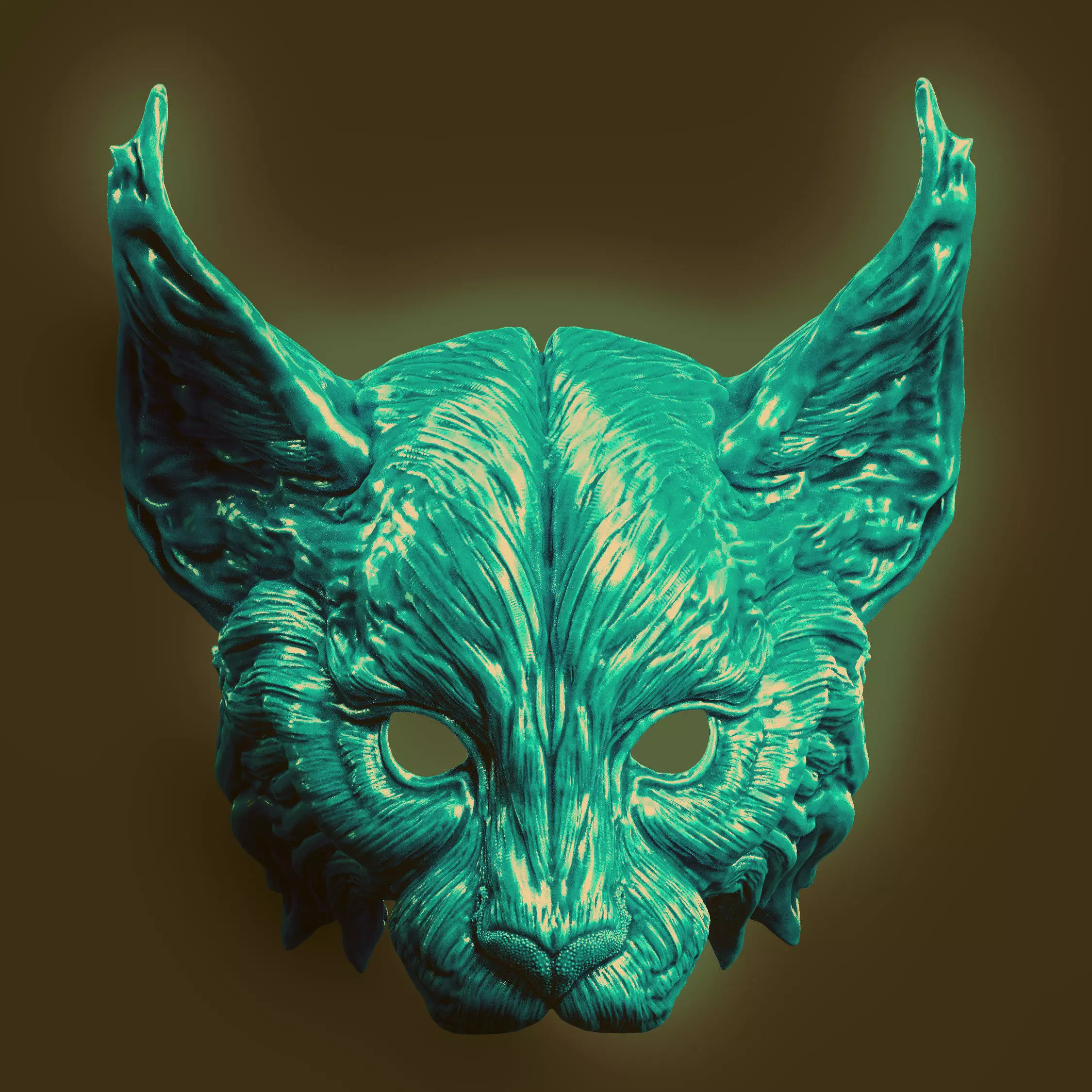 lynx fantasy mask 3D print model_0