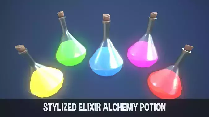 Stylized Elixir Alchemy Potion Low-poly 3D model