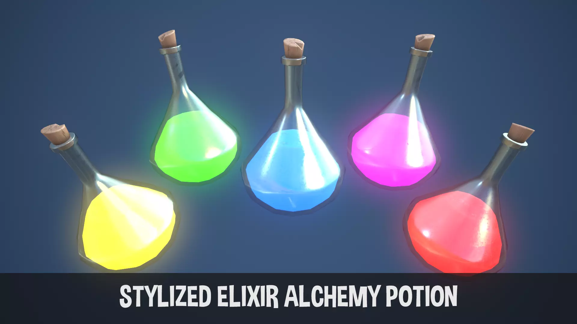 Stylized Elixir Alchemy Potion Low-poly 3D model_0