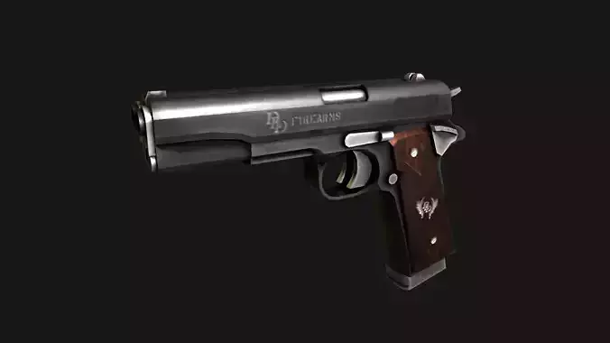 Double Barrel 1911 Low-poly PBR game ready  asset
