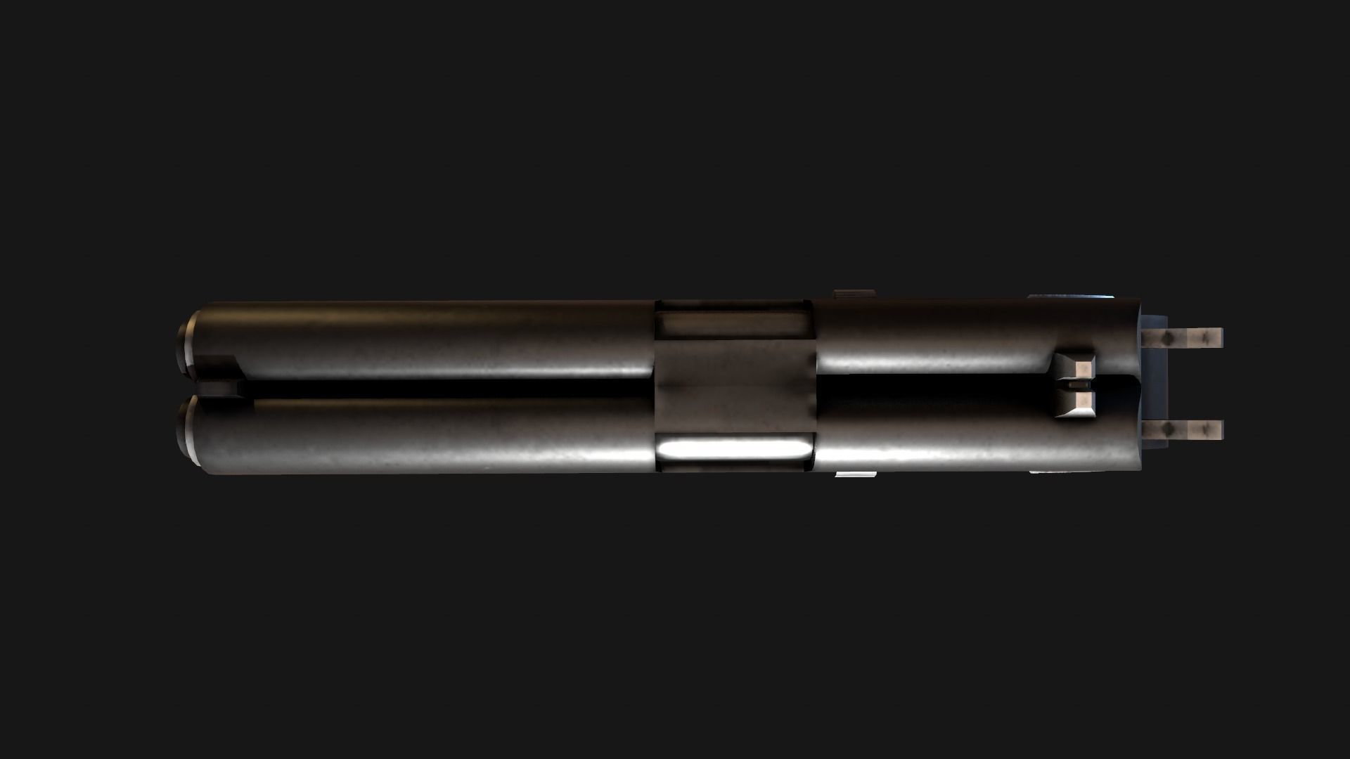 Double Barrel 1911 Low-poly PBR game ready  asset Low-poly 3D model_6