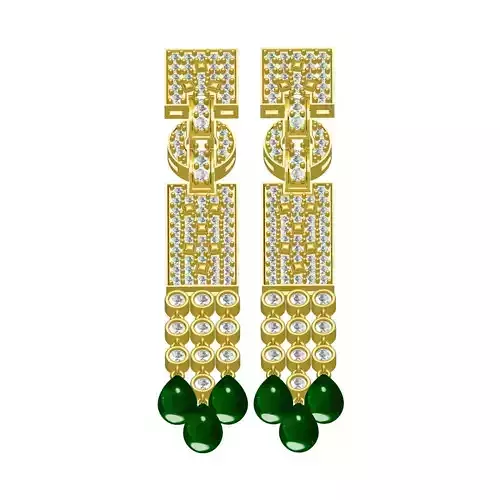Green Crystal Drops Earring