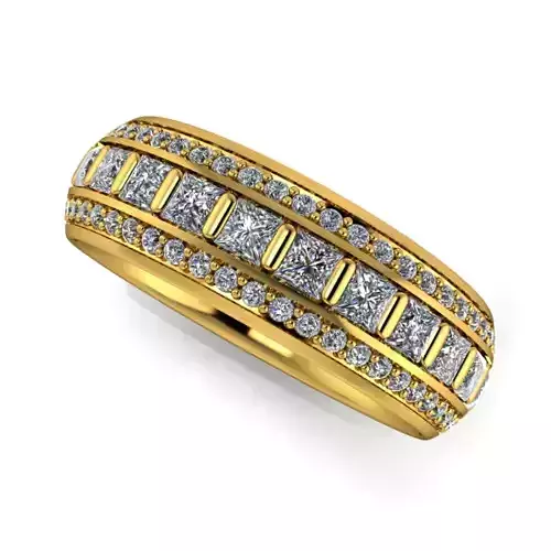 Mens Wedding Band Art Decorative Fashion luxurious ring 3D print model