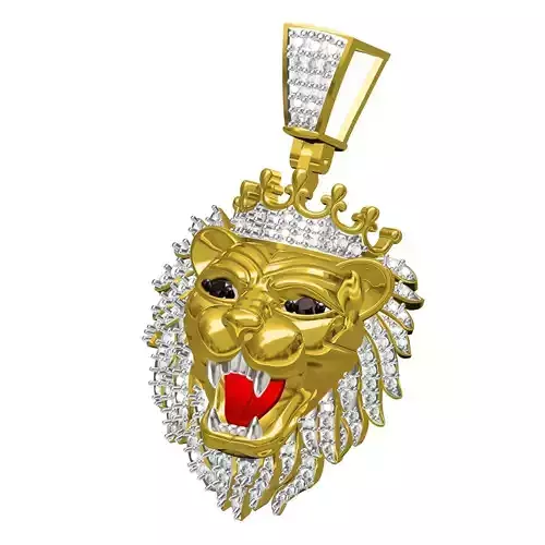Roaring Lion King Hip Hop Pendant