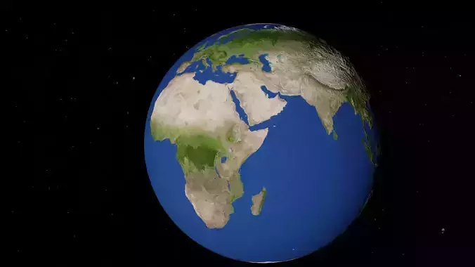 Earth in space 3D model