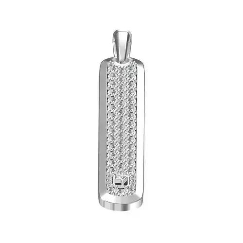 Straight Bar Diamond Pendant For Men