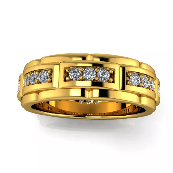 Classic Wedding Band Vintage Design mens ring 3d model 3D print model