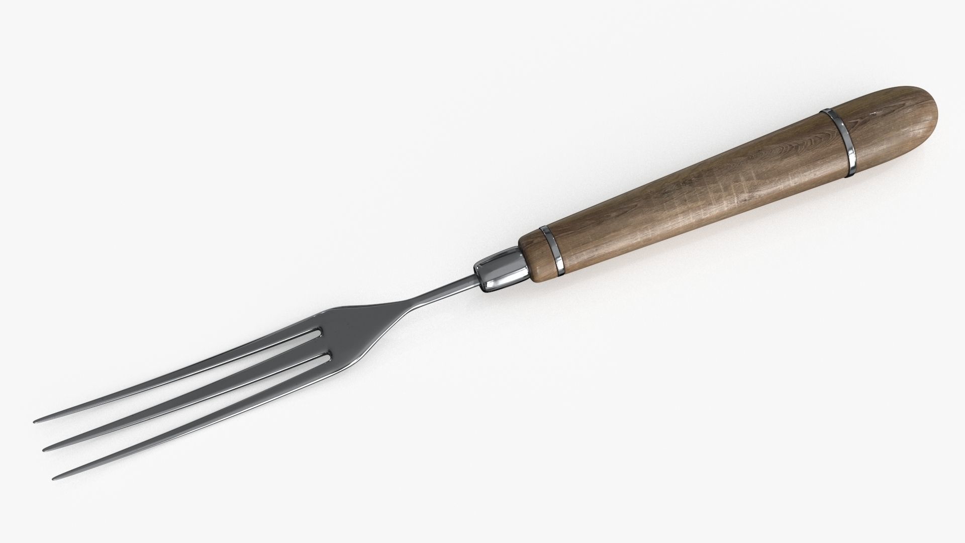 Fork Vintage Low-poly 3D model_14