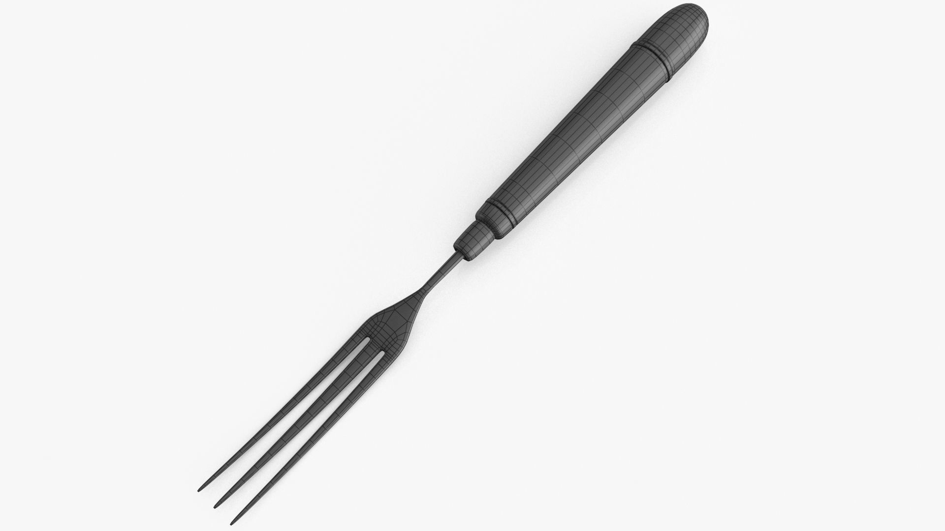 Fork Vintage Low-poly 3D model_17